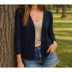 Aeropostale Small Women Knit Button-Down Long sleeve Cardigan Sweater 2014